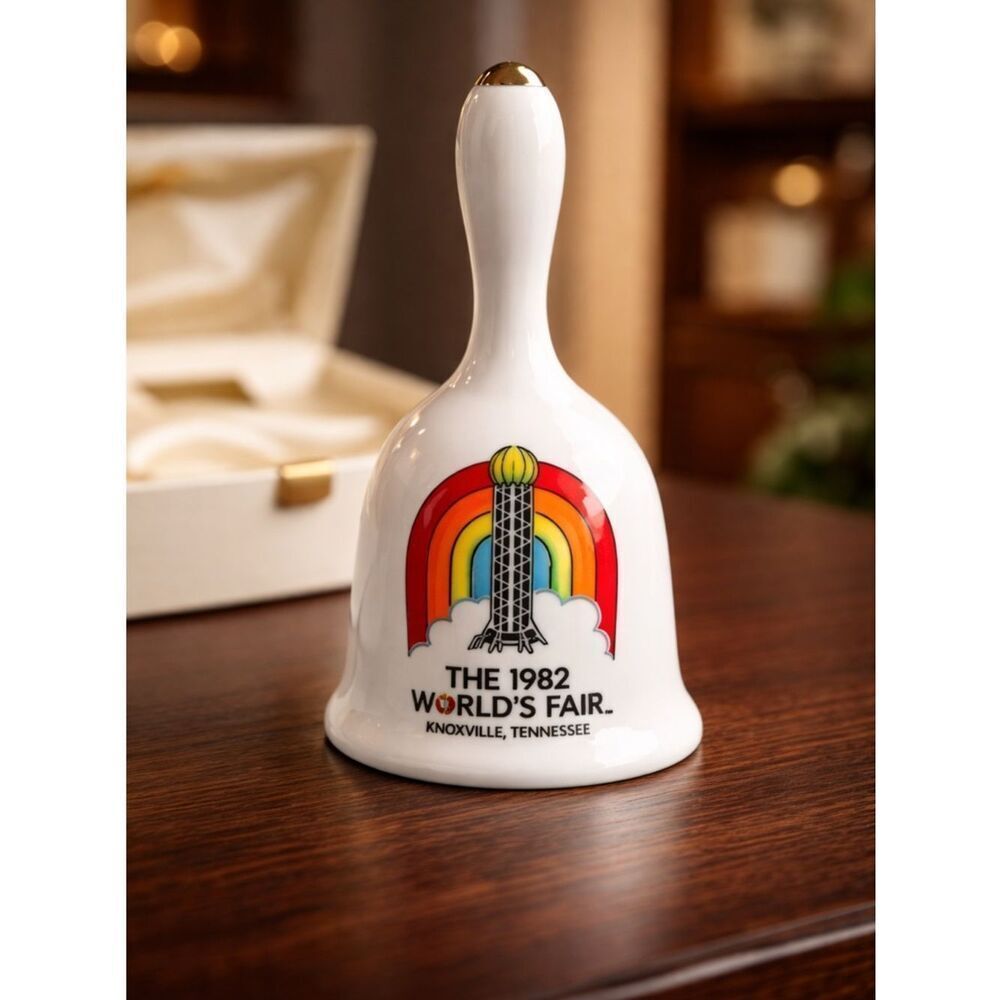 Vintage- 1982 Worlds Fair Souvenir Bell Knoxville TN - Porcelain